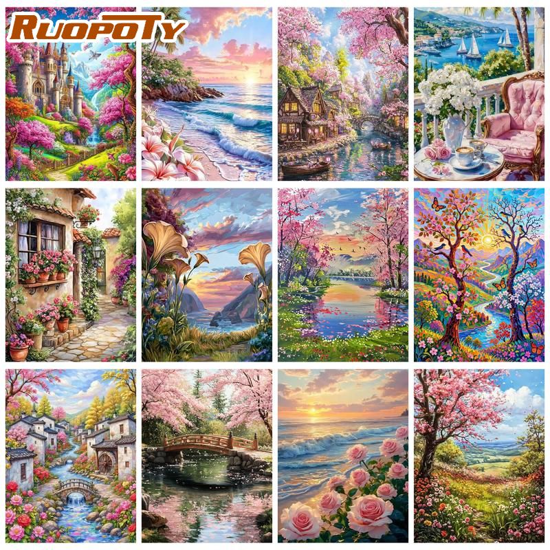 Art Craft Easy Ideas - RUOPOTY Sunset Beach Paint By Numbers