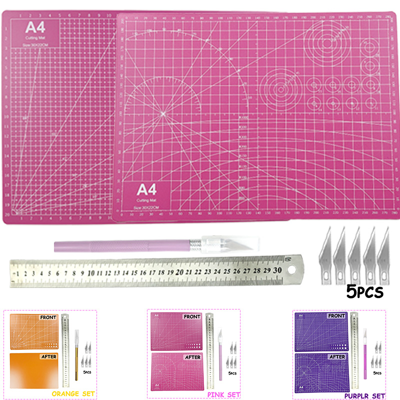 Art Craft Knife - A4 Pvc Hand Cutting Mat Set,