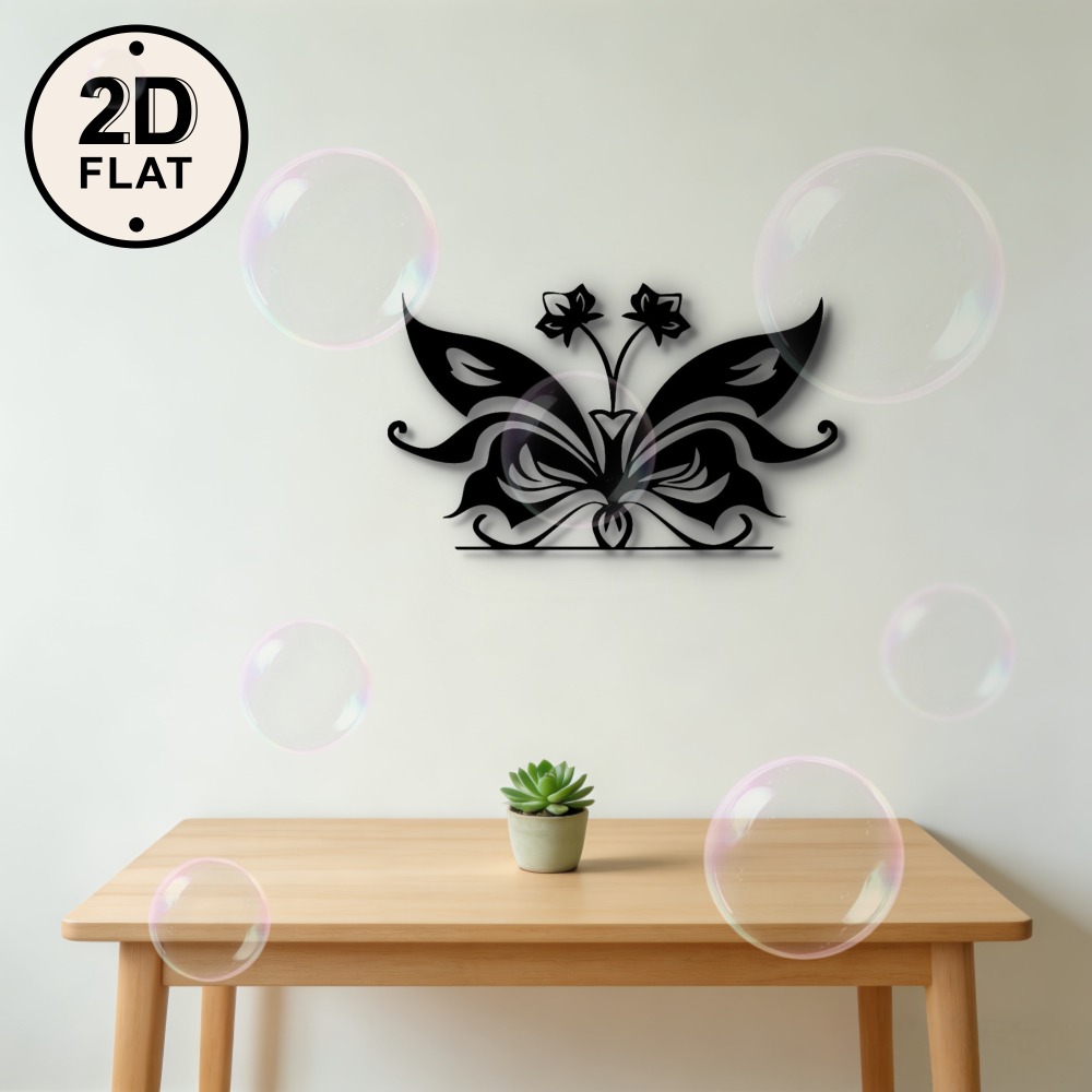 Art Craft Butterfly - Metal Wall Art Floral Butterfly Decor,