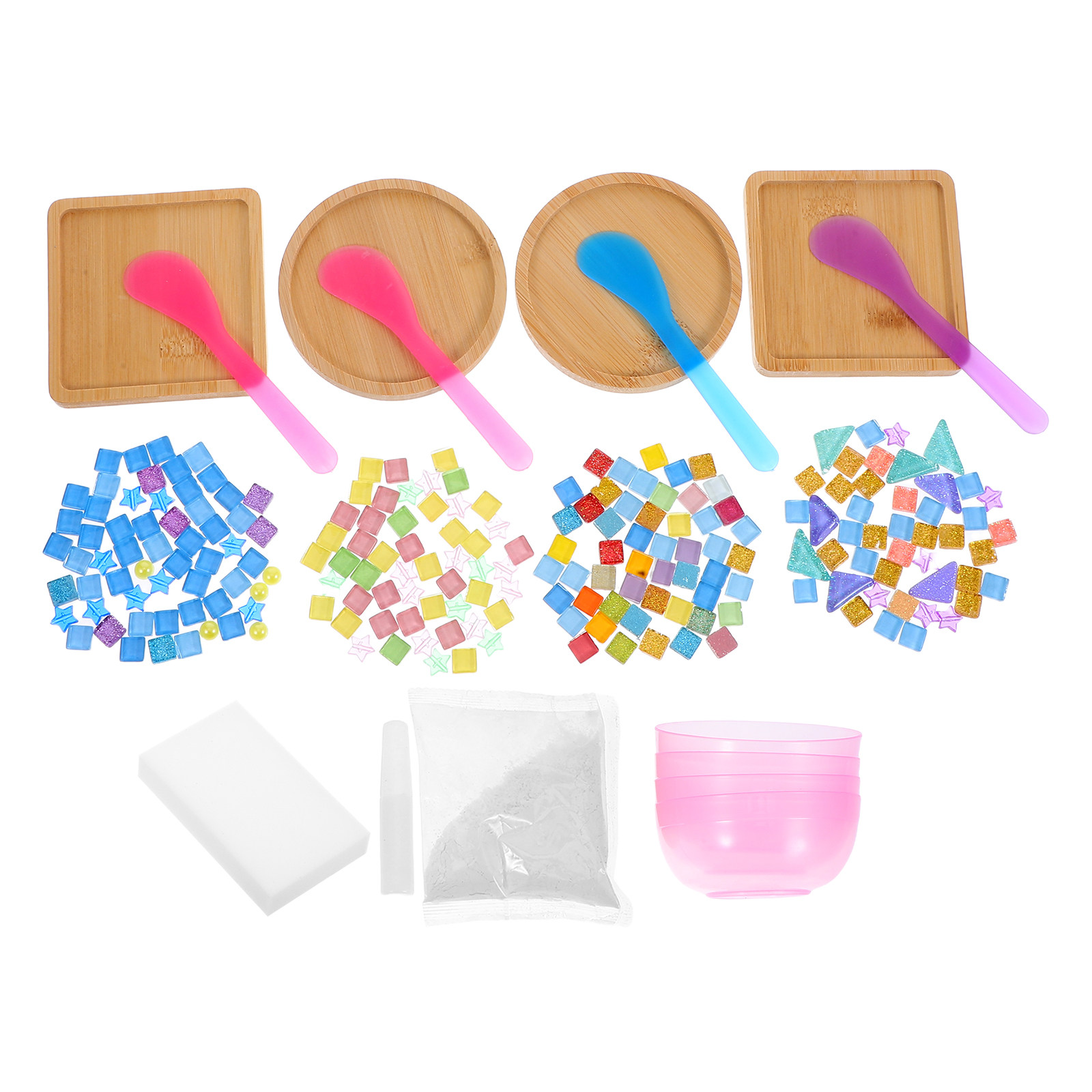 Mosaic Tile Supply - 4Sets Mosaic Craft Kit DIY Colorful