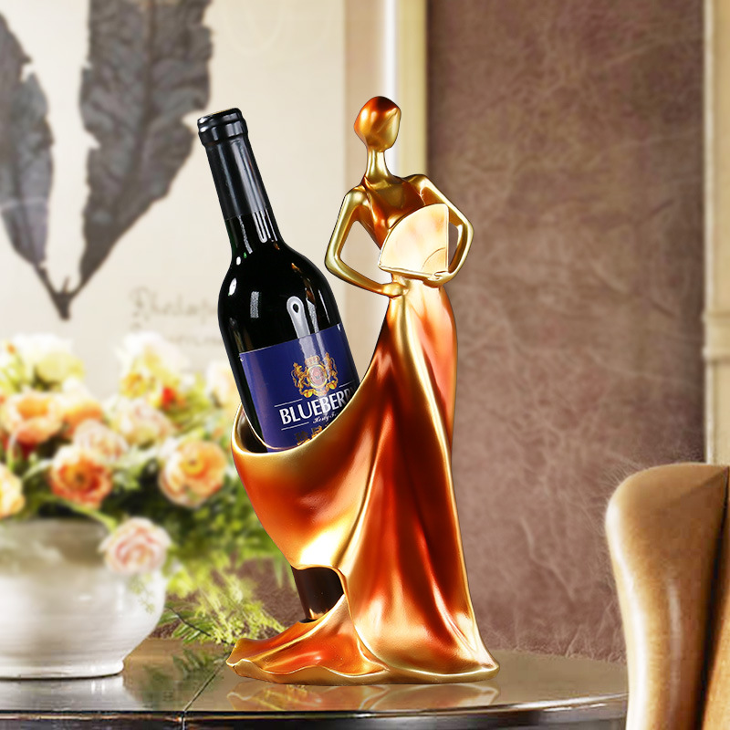 Art Craft Simple - Women Skirt Wine Rack Crafts Statue,