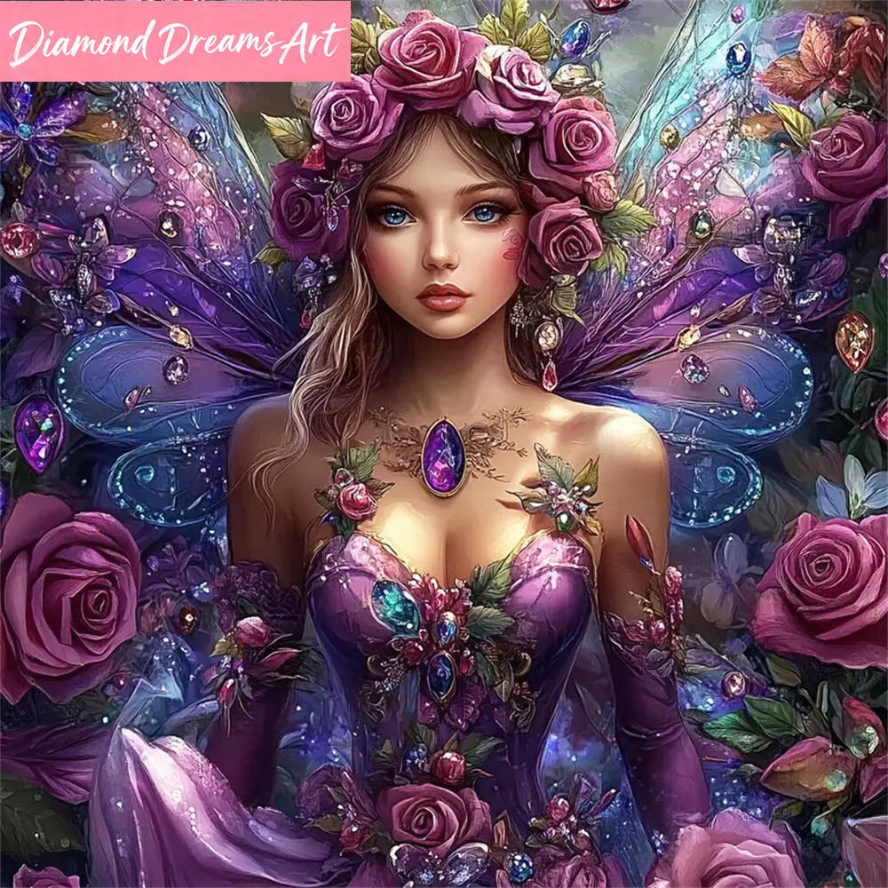 Art Craft Butterfly - 5D DIY Diamond Mosaic Woman Portrait