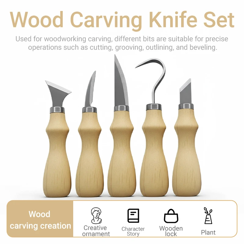 5Pcs Wood Carving Tools Set,Cu - огляд і ціна Art Craft Knife