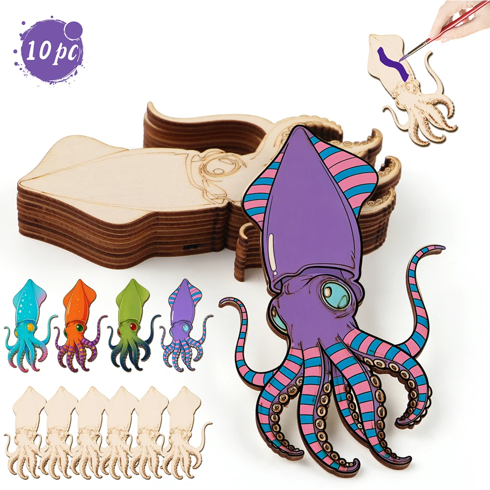10pcs/set Unfinished Wood Craf - огляд і ціна Art Craft Diy
