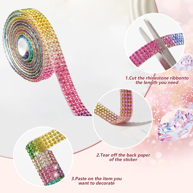 4 Row Rhinestone Ribbon Roll D - огляд і ціна Art Craft 2 Year Olds